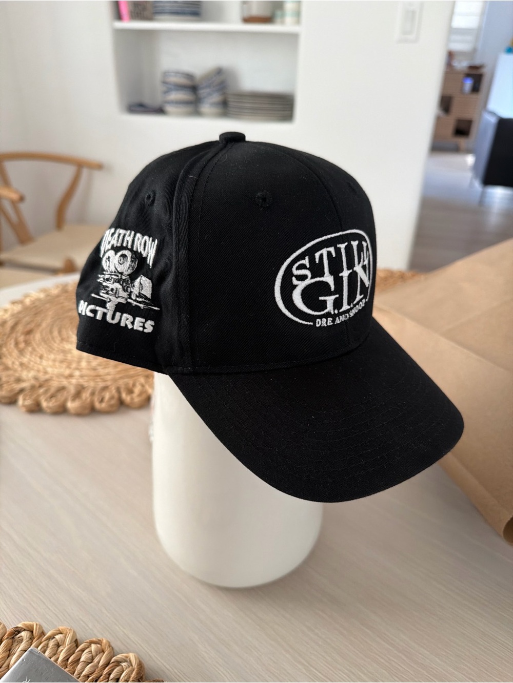 STILL GIN Dre and Snoop Death Row Pictures Black Baseball Cap